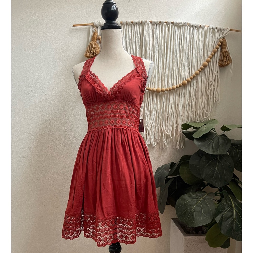 Forever 21 Salt Canyon Collection Lace Rust Summer Dress